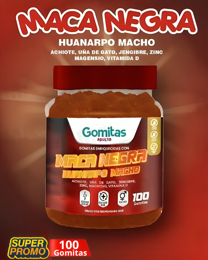 Gomitas de maca negra + huanarpo macho