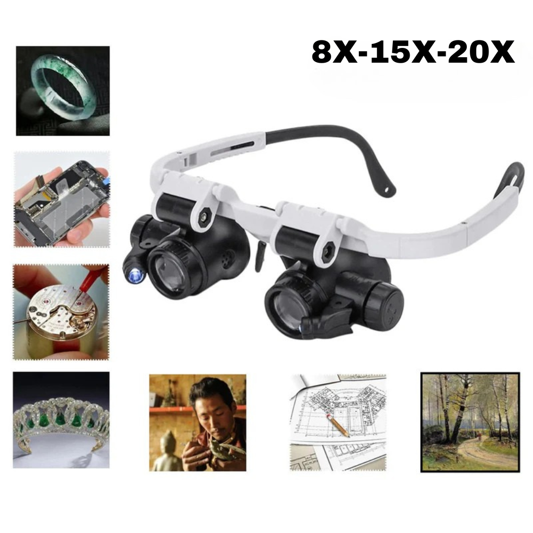 Lentes de Aumento ajustable con luz led
