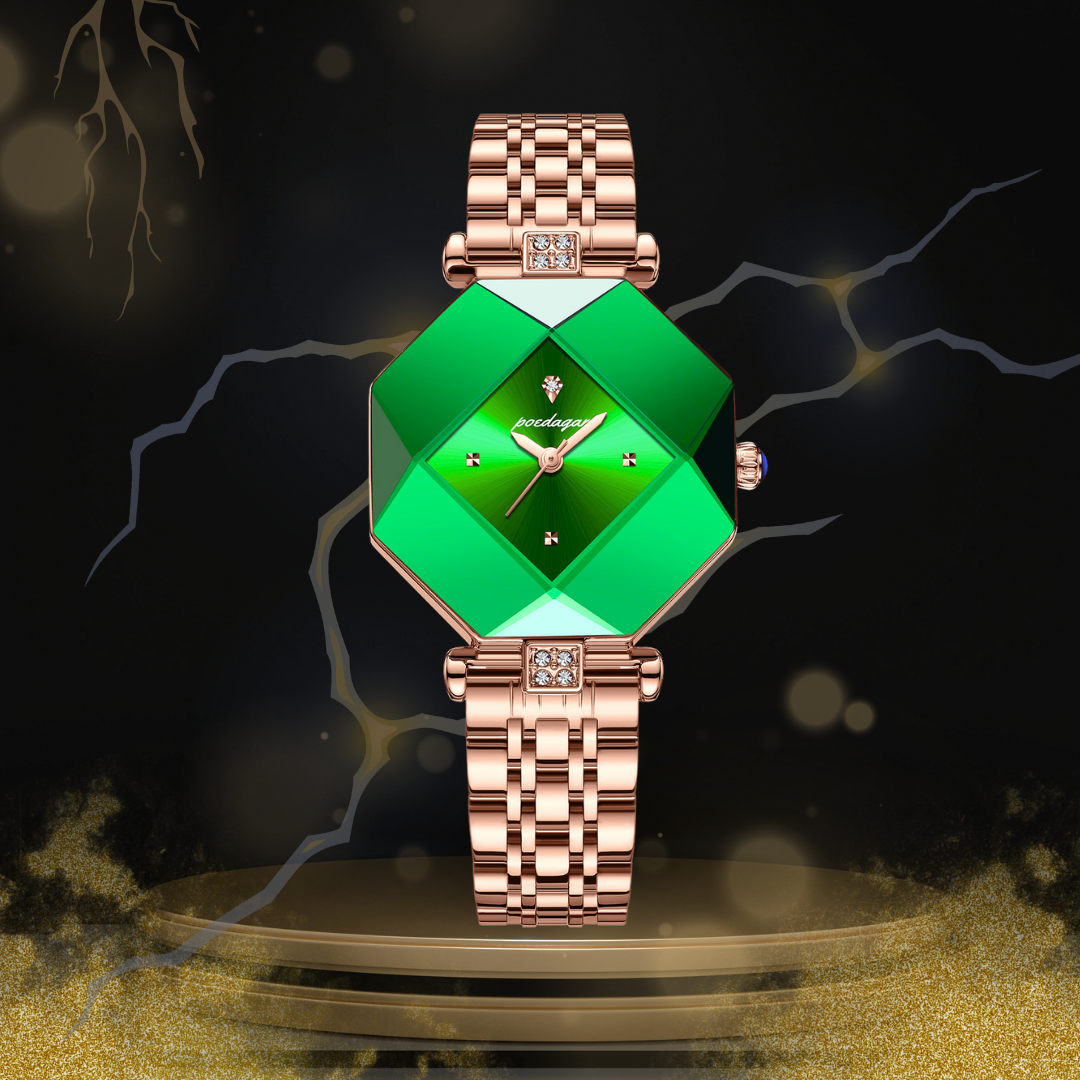 Reloj de cuarzo POEDAGAR con diseño de diamante elegante, fino de lujo.