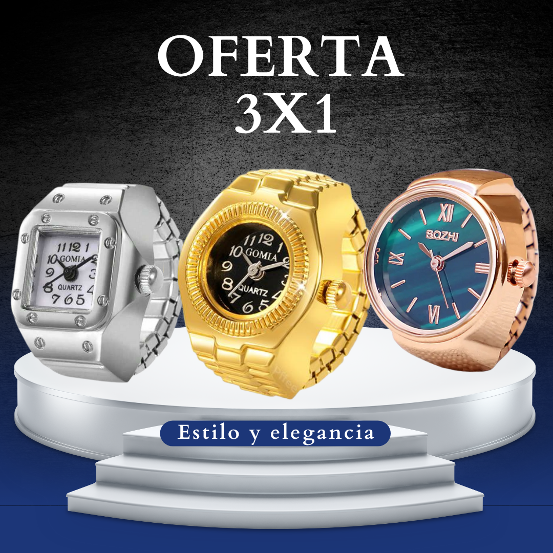 Anillo reloj de cuarzo analógico luxury  Par Transmitir Estilo Elegancia y Tecnología Compacta
